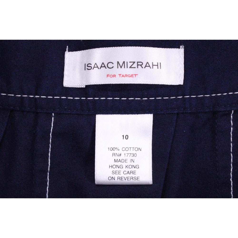 Isaac Mizrahi Women's Knee Length PleatedSkirt Size 10 Navy Side Zip NWT - Picture 11 of 12